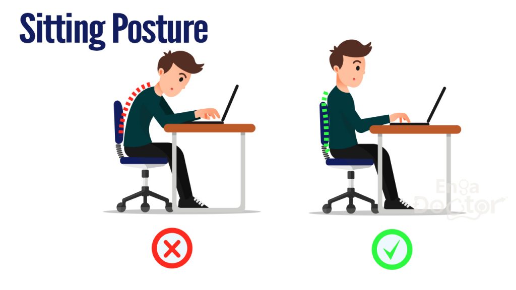 working position to avoid back pain
